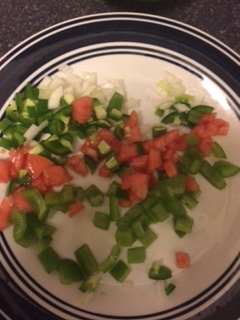 chopped veggies for taco skillet