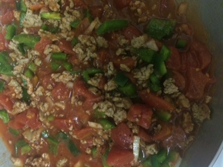no bean chili diced tomatoes added